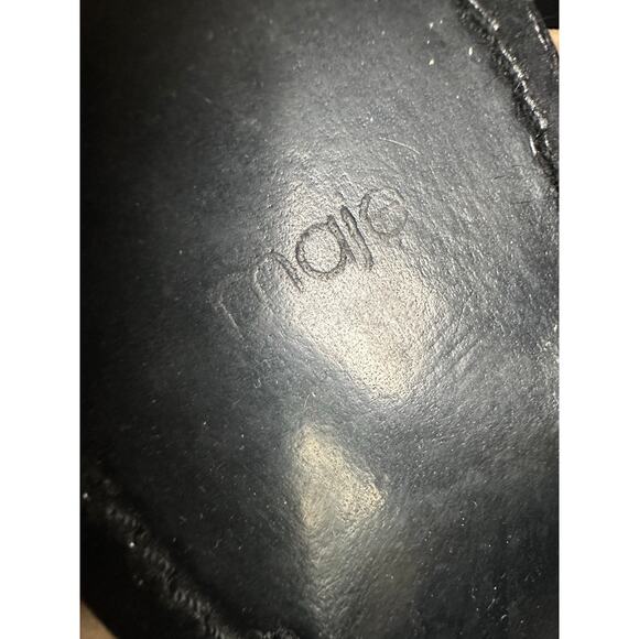 Maje Fiona sandals black leather gold silver studs ankle wrap sz 39 - Picture 14 of 14